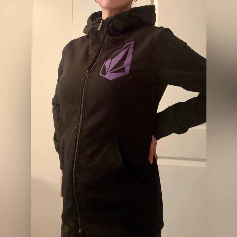 Volcom Black Logo Full Zip Hoodie